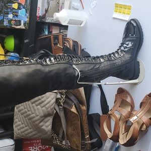 Azalea Wang Thigh High Lace Up Boots size 6